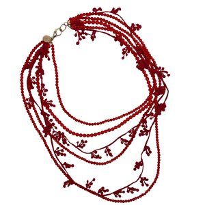 Mango Red Five Layer Necklace